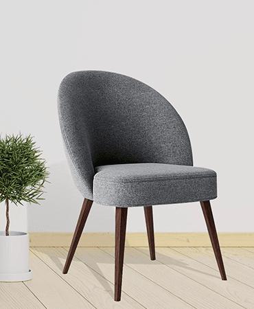 Elemantary Solid Wood Fabric Upholstered Chair