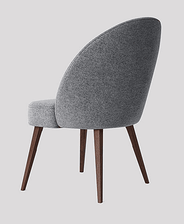 Elemantary Solid Wood Fabric Upholstered Chair