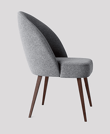 Elemantary Solid Wood Fabric Upholstered Chair