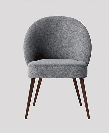 Elemantary Solid Wood Fabric Upholstered Chair