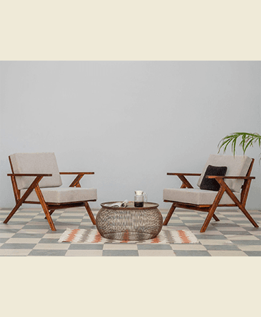 Ummed Modern Sheesham Wood Lounge Chair