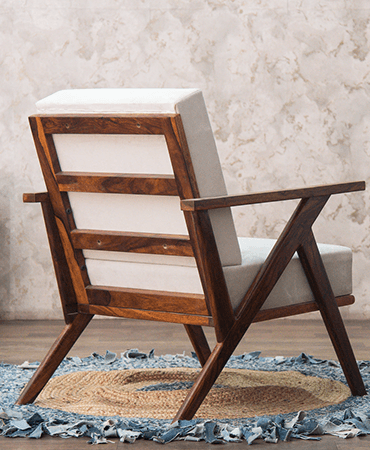 Vismit Modern Sheesham Wood Lounge Chair