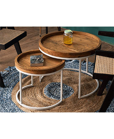 Novo Premium Solid Acacia wood Nested Side / Coffee Table