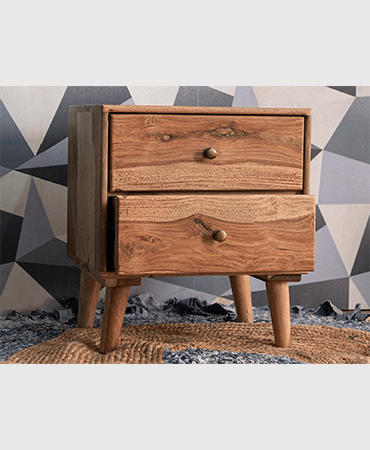 Hawkin Solid Wood Modern Bedside Table