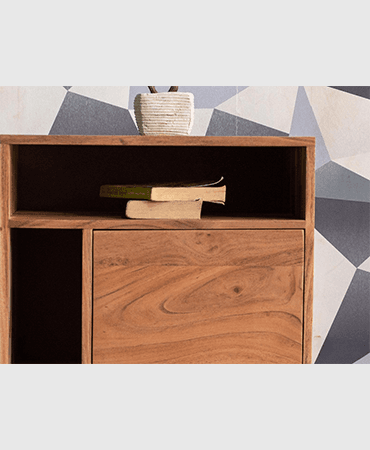 Hawkin Solid Wood Bedside Table with Drawer
