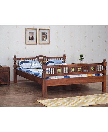 Vismit Solid Sheesham Wood Bed 4